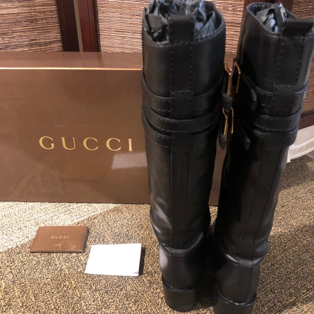 Used Gucci Nero Black knee high boots 37+ (6.5 US) - Picture 6 of 8